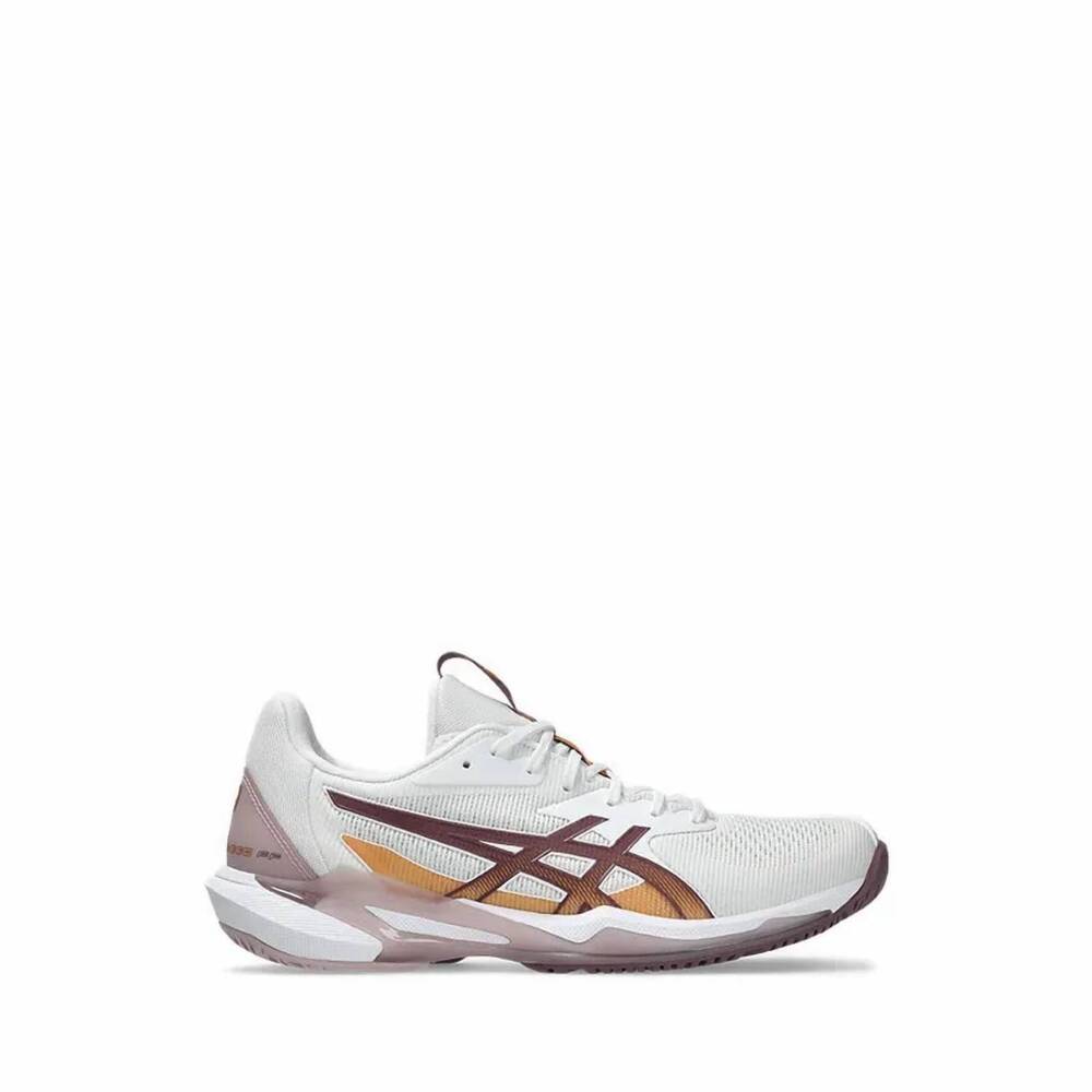 NEW ASICS women's solution speed ff 3 shoes in white/dusty mauve
